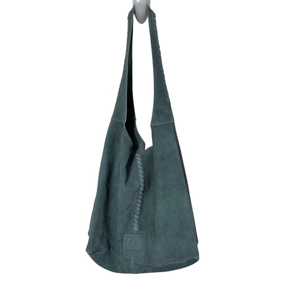 Haute Hippie Handbags - Haute Hippie Teal Suede Hobo Shoulder Bag